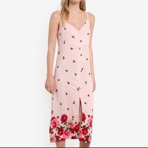 TOPSHOP Petite Floral Border Slip Dress Size 4
